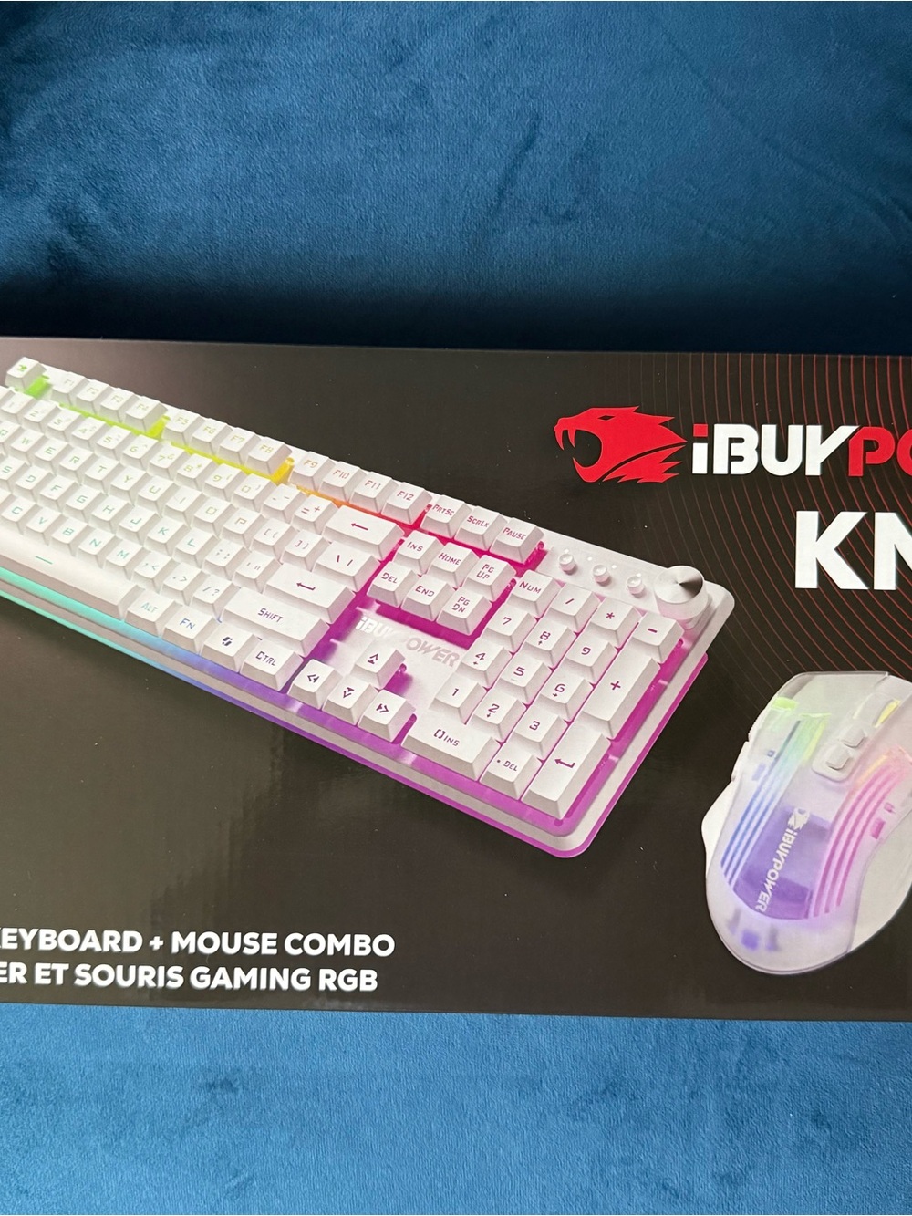 iBuyPower White RGB Gaming Keyboard & Mouse Combo